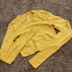 Yellow Textured Knit Sweater